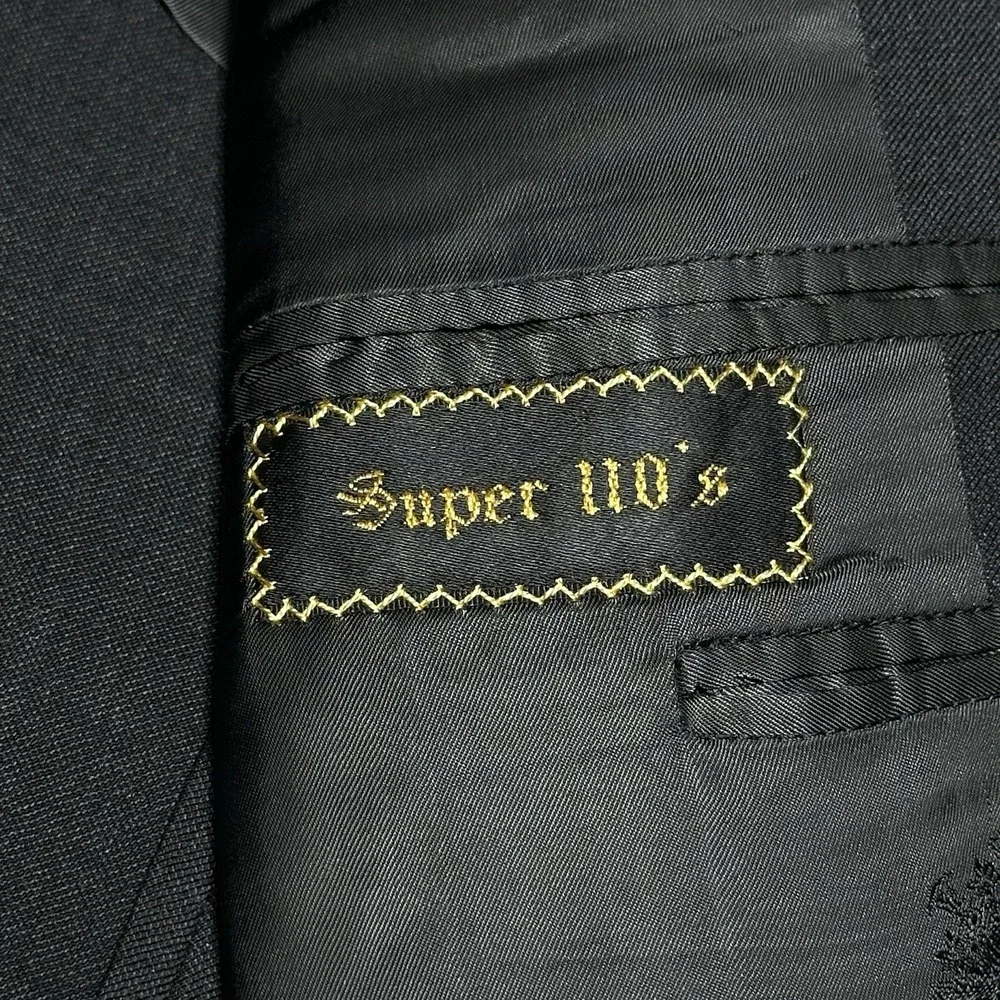 Vintage‎ Oxxford Clothes Blazer Mens 42L Black Wool Super 110's Unstructured